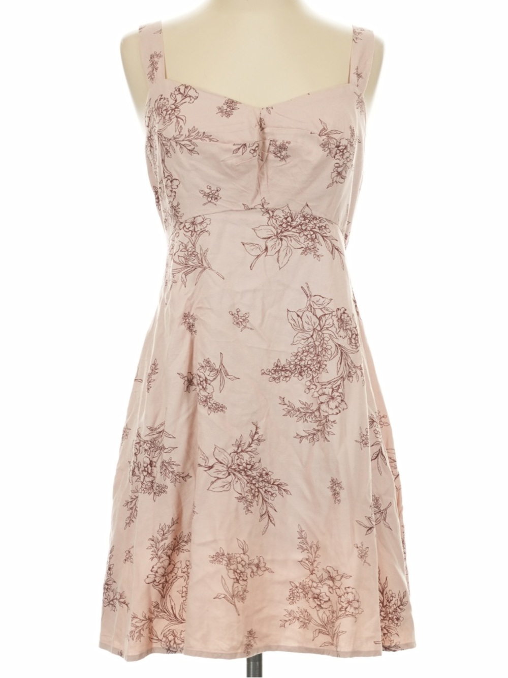 Women’s Floral Pink Mini Sundress - Sleeveless A-Line